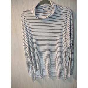 Lucky Brand WMN Pullover Sweater Turtle Neck Striped Dolman Sleeve Size Large
